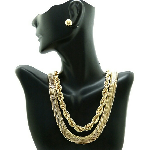 Gold Multi Chain Set - Picture 1 of 2