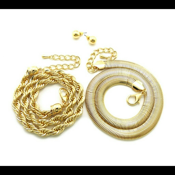 Gold Multi Chain Set - Picture 2 of 2