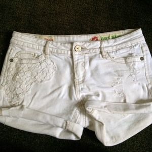 Hot Kiss white demon jean shorts