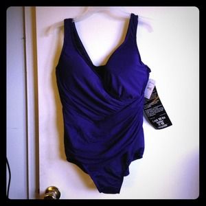 Miracle suit , wrap style purple, new with tags