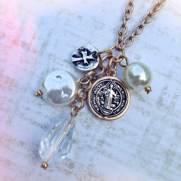 Jewelry - San Benito & Cross Cluster Charm Neck