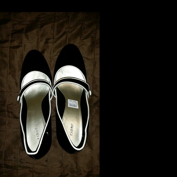 Black and White patent shoes