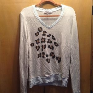 Light Blue Wildfox Cheetah Sweater