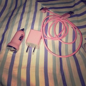 Pink iphone chargers! Wall and car