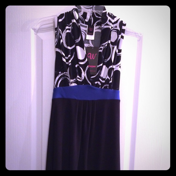 NWT black/white with blue band short dress; comfy!