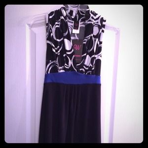 NWT black/white with blue band short dress; comfy!