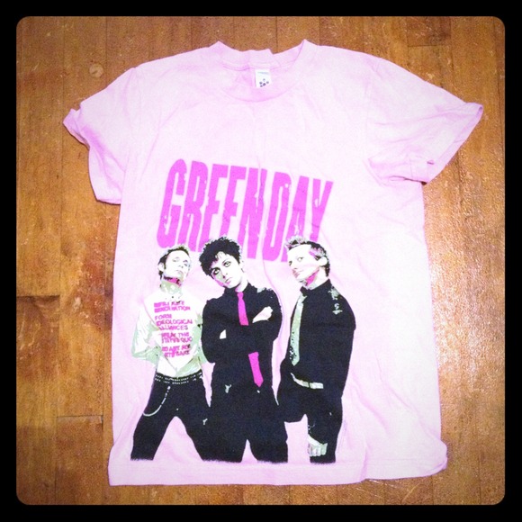 Pink Green Day Band Tee