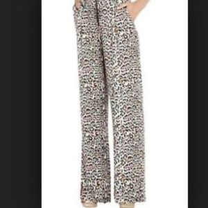 Bcbg lovey animal print wide silk pants