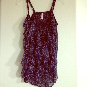 Navy Blue Top With White Horseshoe Print