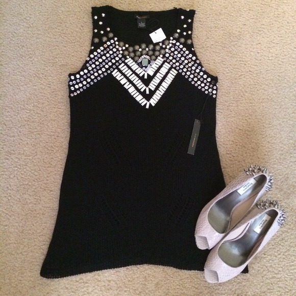 BCBG black knit top. BRAND NEW with tags.