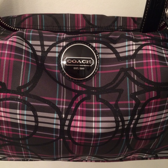 Price reduced! Coach signature stripe Tartan hobo.