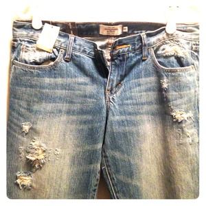 Abercrombie boot cut factory distressed jeans