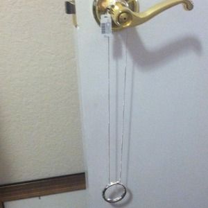 White House black market silver long necklace