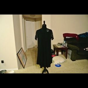 NWT Long Dress With Lace Sleeves