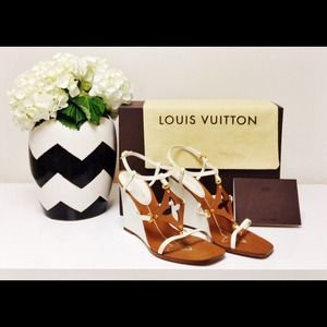 Louis Vuitton White Wedge Sandal