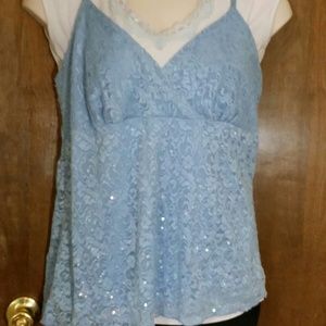 Cute blue sequenced camisole top 18