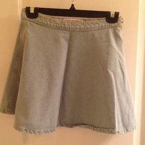 American Apparel denim high waisted flared skirt