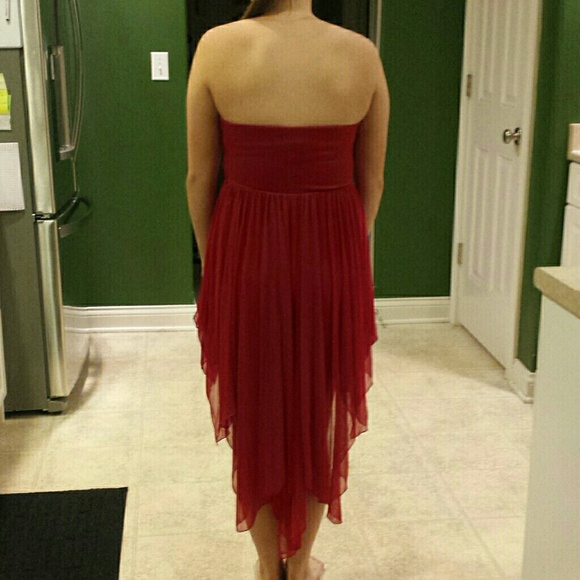 Red Bling sweetheart neckline high/low dress. - Picture 4 of 4