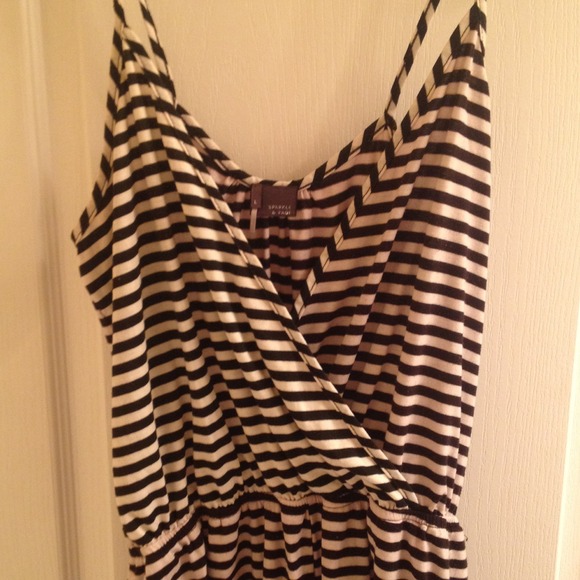 Urban Outfitters black & white striped romper