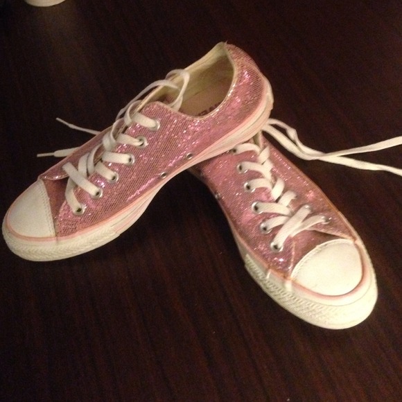 Pink sparkly converse
