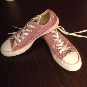 Pink sparkly converse
