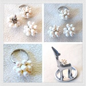 Real Fresh Water Pearl Cluster Set