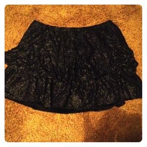 Black ruffled skirt