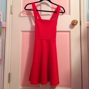 Forever 21 Red Skater Cross Back Dress