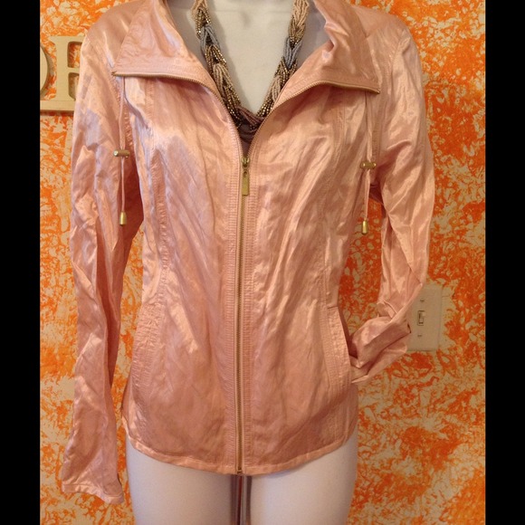 Brand-new pink crinkle satin jacket
