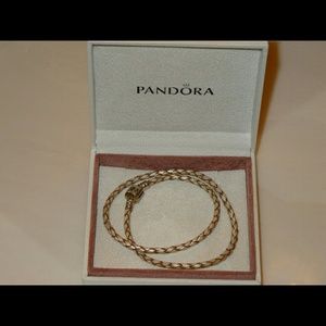 💰SOLD💰Pandora Gold Leather Bracelet