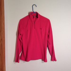 North Face Pink 1/4 Fleece Zip-up