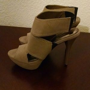 Taupe Peep Toe Heels