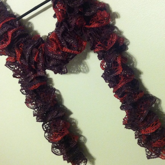 Boldly Vintage Red Accent Scarf 😍 Handmade.