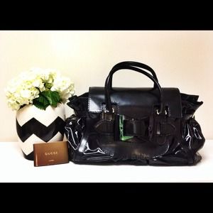 Gucci Black Dialux Queen Large Tote Bag