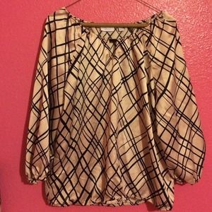 Black and light pink work blouse