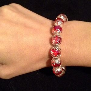 🔴🔶RED & GOLD BEADED BRACELET🔶🔴 NWOT