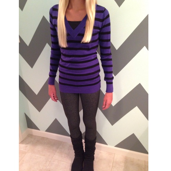 Purple striped sweater