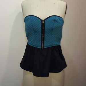 Strapless peplum tank with zip by Pins & Needles