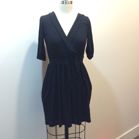 Casual little black dress with pockets