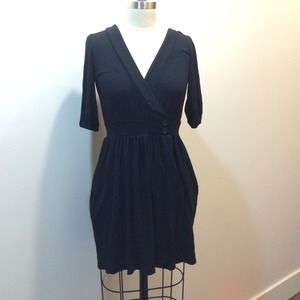 Casual little black dress with pockets