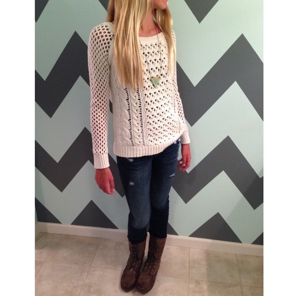 White Fisherman's Knit Sweater