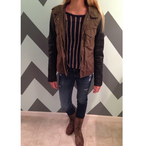 Navy Knit Striped Sweater