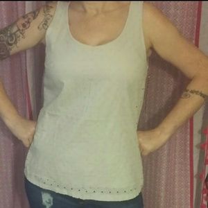 Cream eyelet tank