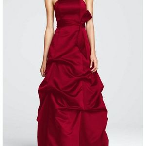 Strapless satin ball gown