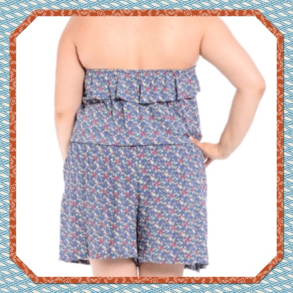 ππH/P BOHO BABE 08/02ππSTRAPLESS FLORAL ROMPER - Picture 3 of 4