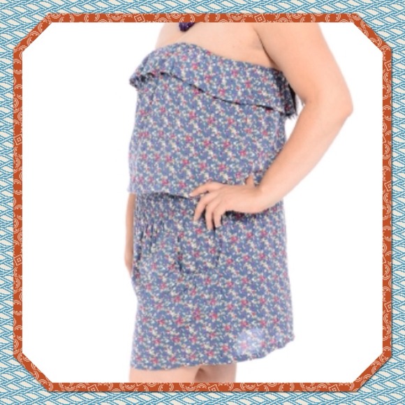 ππH/P BOHO BABE 08/02ππSTRAPLESS FLORAL ROMPER - Picture 4 of 4