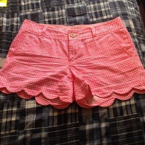 Hotty pink gingham buttercup shorts lilly pulitzer