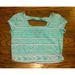 Aztec print crop top