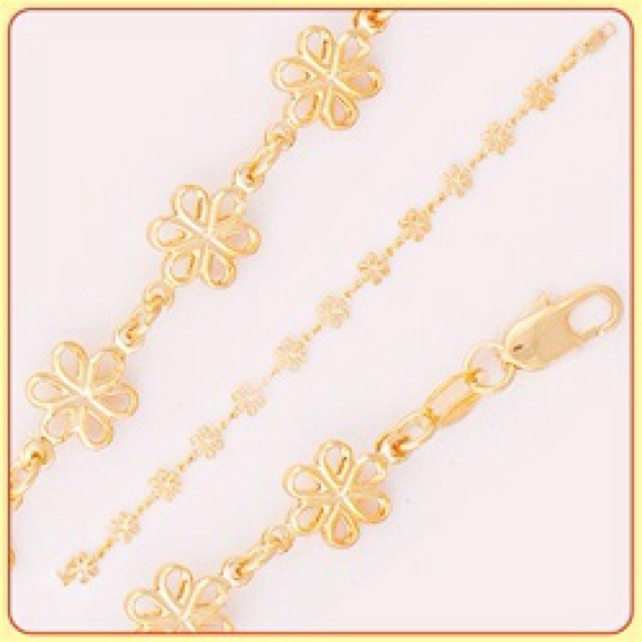 Gold Filled Flowered Anklet