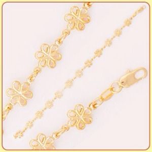 Gold Filled Flowered Anklet